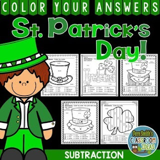 EVEN MORE St. Patrick's Day Color By Number Subtraction