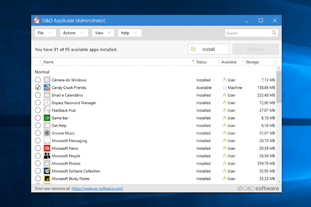O&O AppBuster - Desinstale aplicativos do Windows 10