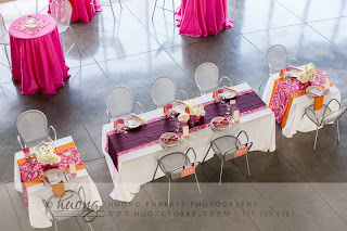 Pink, plum, and orange wedding by Take the Cake Event Planning