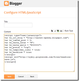 Configure HTML Java Script