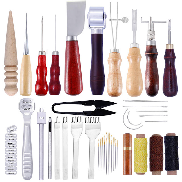 Professional Handmade Sewing Leather Craft Tools Kit Punch Stitching Carving 