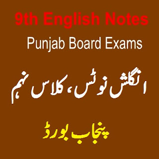 All Punjab Districts BISE Boards 9th Class English Notes