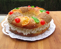 Roscón de reyes con craquelin y relleno de nata