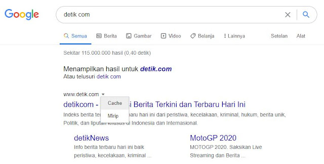 Cache_detik_com_pada_google_search_engine