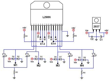 L298 Compact Motor Driver Circuit Schematic