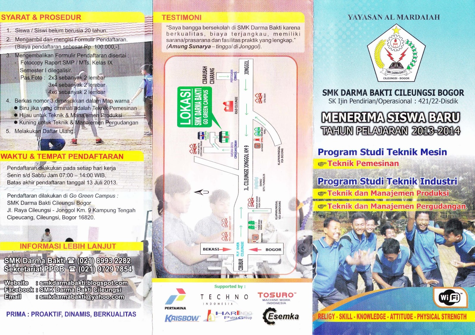 Brosur / Leaflet / Pamflet PPDB SMK Darma Bakti ~ SMK 