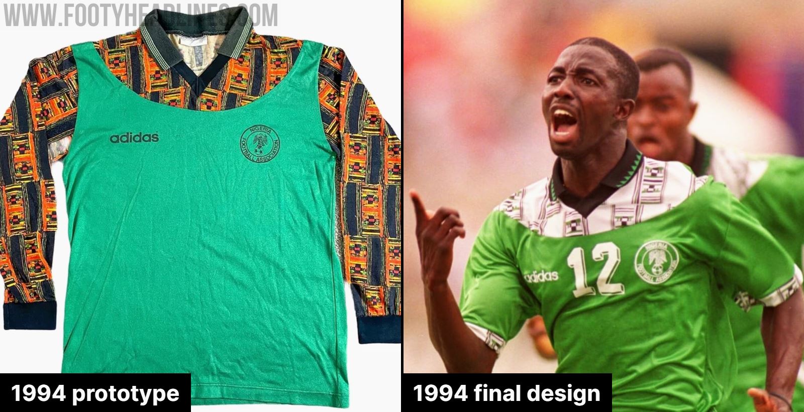 congelador Demon Play Observar The Shirt That Never Was: Outrageous Adidas Nigeria 1994 Prototype Kit -  Footy Headlines