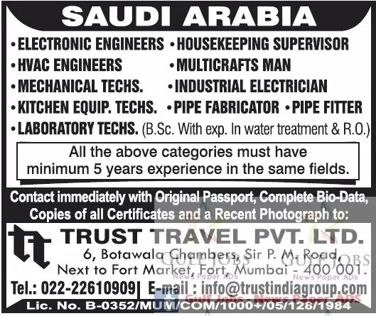 Saudi Arabia Large job opportunities