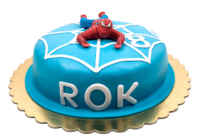 Torta Spiderman cake fondant topper front side