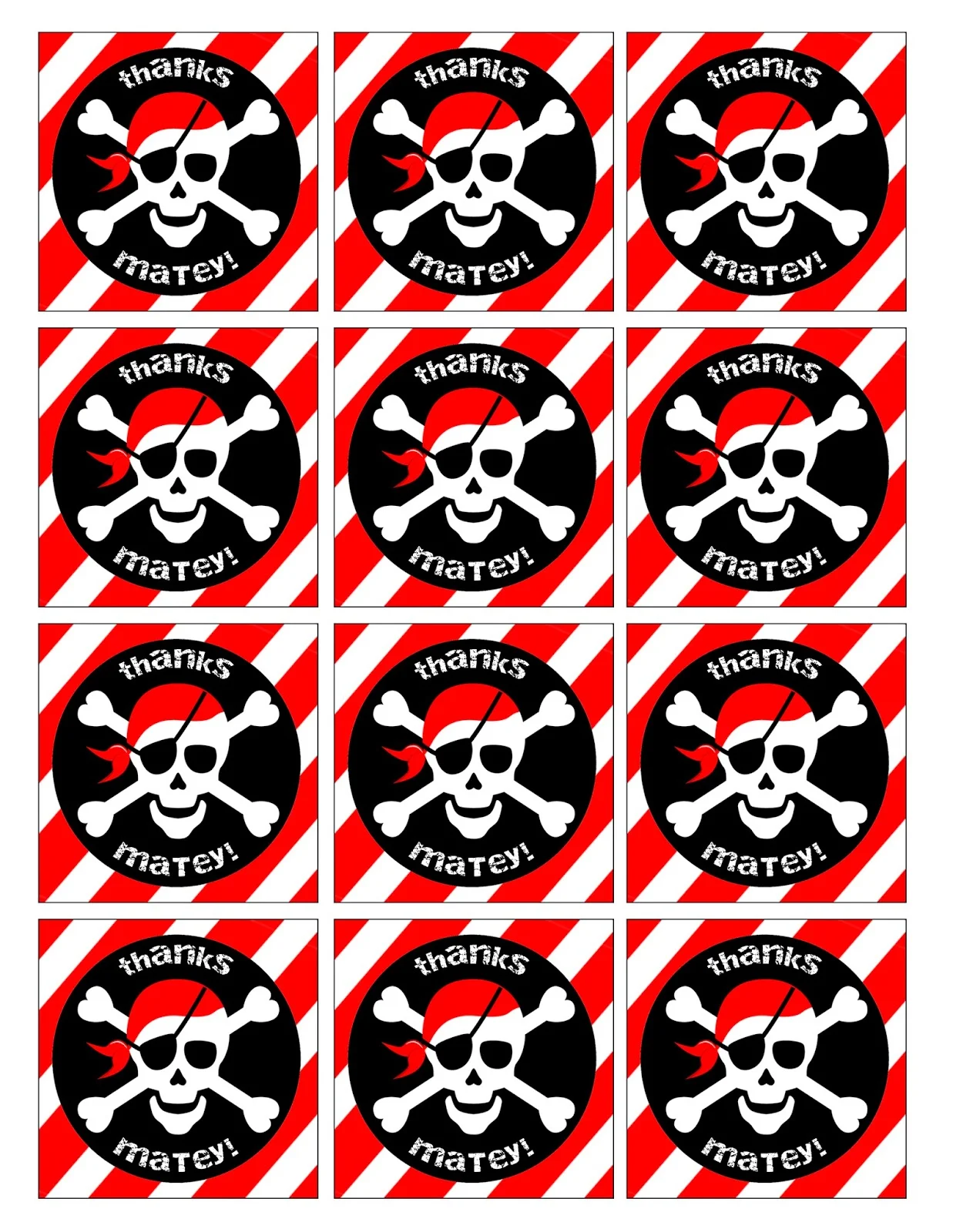 Black and Red Pirate: Free Printable Mini Kit.