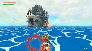 Link attacking the Islet of Steel with a cannon early in the game