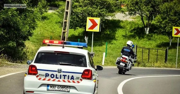 Urmărire pe DN 17 după un motociclist depistat cu 197 km/h. A fost prins și polițiștii i-au suspendat permisul pentru 180 de zile