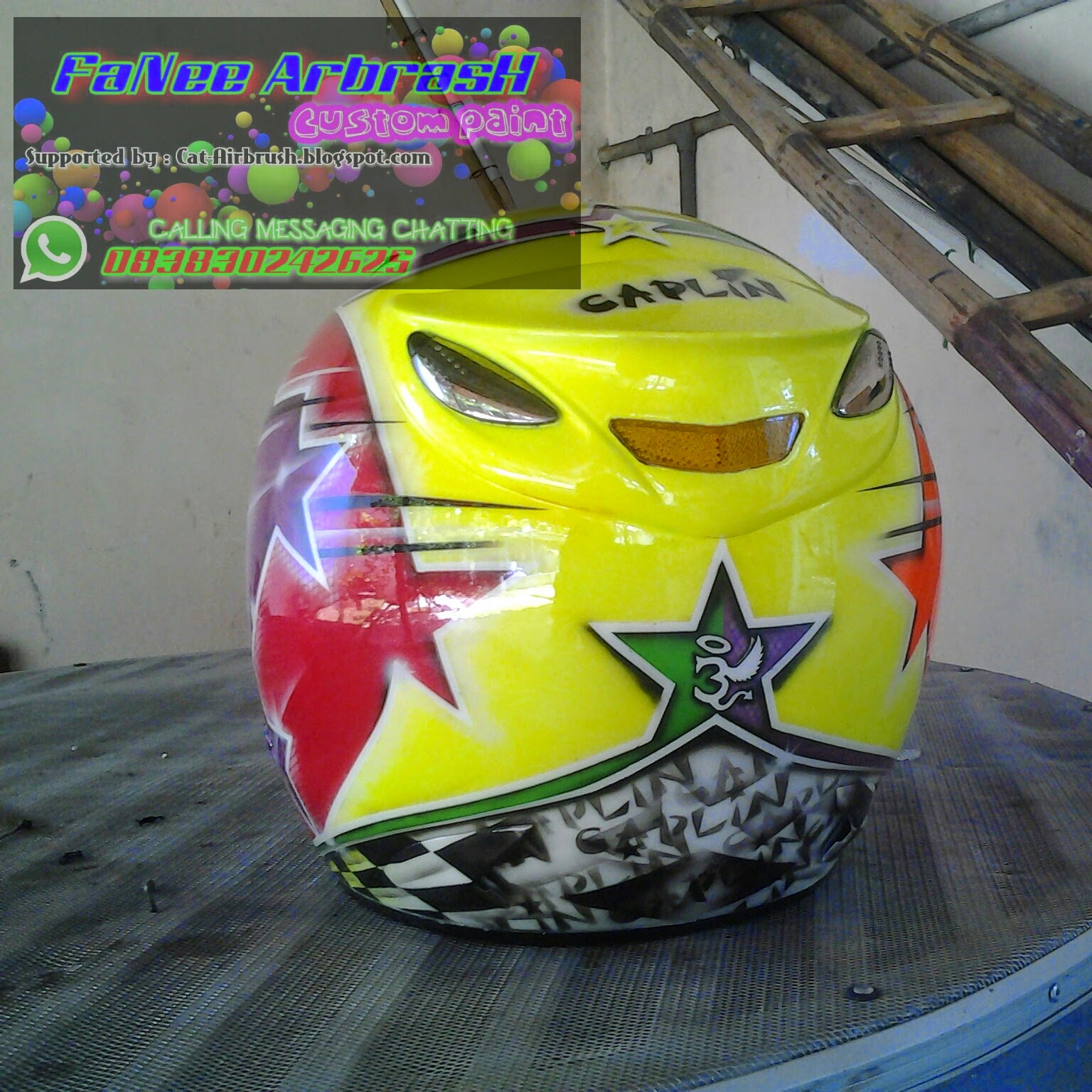  CAT  AIRBRUSH Helm  INK centro desain  copas bengkel lain