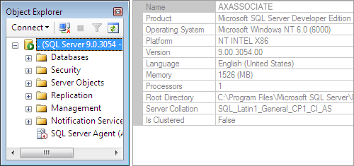 SQL Server 2005 Property Page