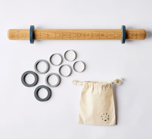 rolling pin with rings, food 52 rolling pin, new rolling pins, decorated cookies, how to make cookies, cookies, Marie Kondo, new kitchen gadgets, teak wood rolling pin, engraved rolling pin, cut out cookies,