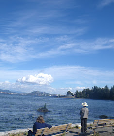 Fishing in Stanley Park, close to the Girl in a wet suit statue, Vancouver