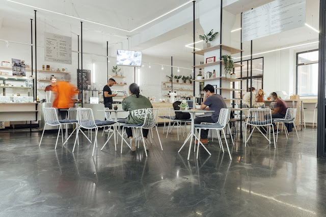 interior of the visit coffee shop in berlin