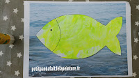 dessin poisson à  imprimer gabarit poisson à imprimer poisson à la peinture gros poisson à peindre DIY poisson Collage poisson mer Collage vacances activités peinture enfant