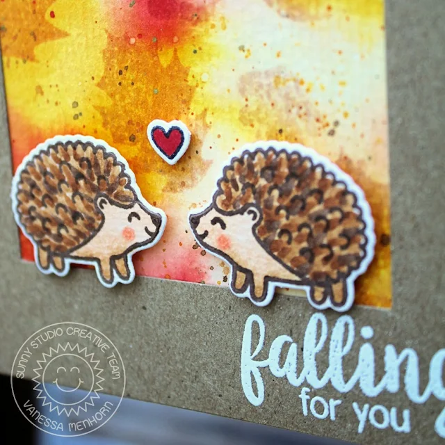 Sunny Studio Stamps: Autumn Splendor & Woodsy Creatures Hedgehog Fall Card by Vanessa Menhorn.