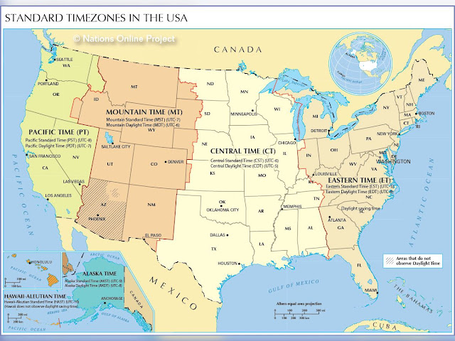 United States Time Zone Map