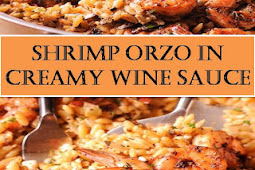 Shrimp Orzo in Creamy Wine Sauce