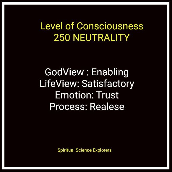 Level of Consciousness 250 NEUTRALITY : Understanding David R. Hawkins' Map of Consciousness