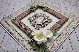 Autumnal hedgehog in acorn pile card using Happy Hedgehog stamps by MFT