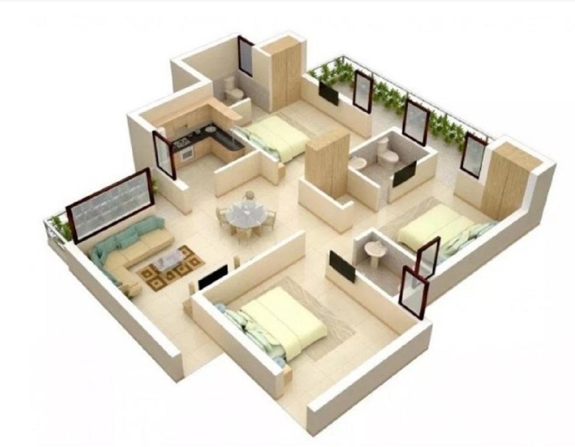  Gambar  Desain  Rumah  Minimalis 4 Kamar  3d Rancanghunian