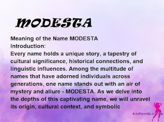 meaning of the name "MODESTA"