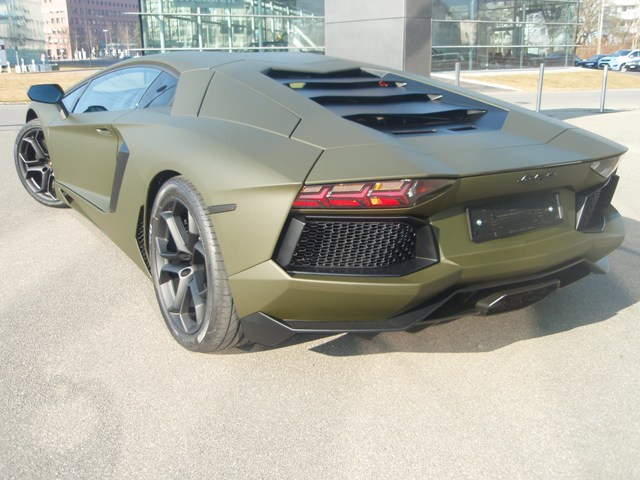 Sold in Switzerland this Army Green Aventador is very much one of a kind
