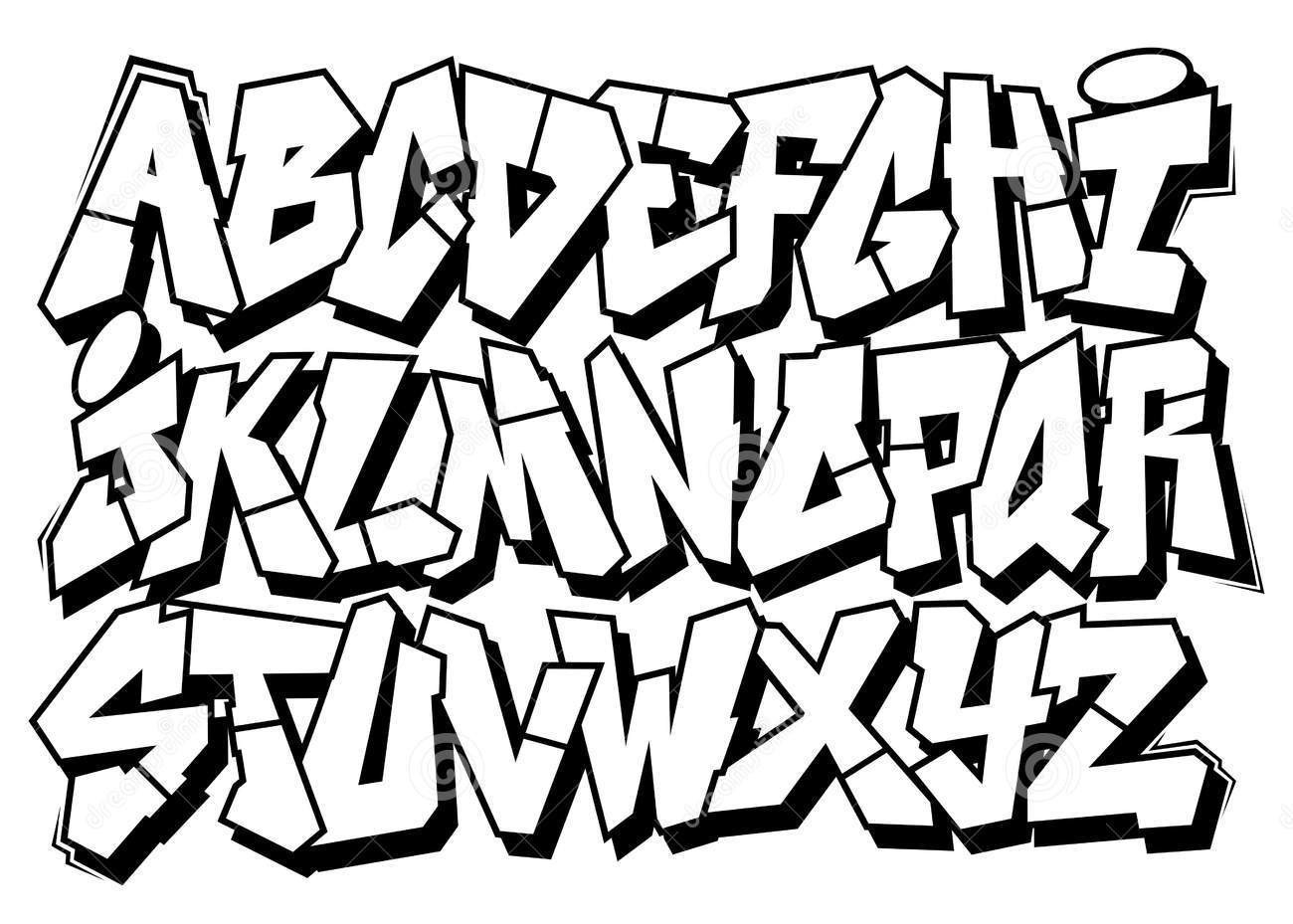Graffiti-Beschriftung: Coole Charaktere, Alphabete und 