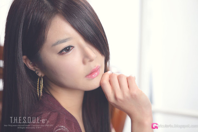 1 Lee Eun Seo - Maroon Mini Dress-very cute asian girl-girlcute4u.blogspot.com