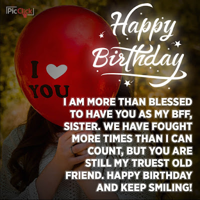 Best happy birthday wish for sister