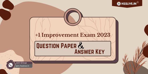 Plus One Improvement Question Paper and Answer Key October 2023