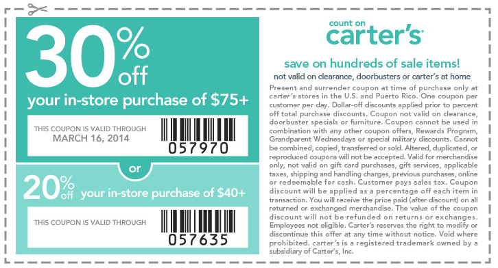 carters coupons