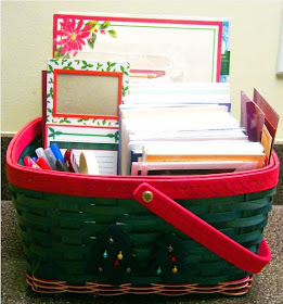 Writing supplies for Operation Christmas Child shoebox letters