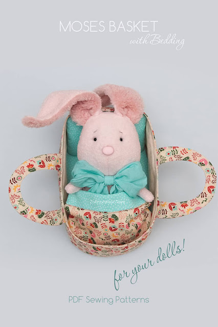 Bunny toy Moses basket sewing patterns