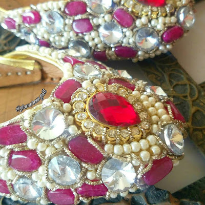 Kundan Khussa With Studds And Stones - Stylo Shoes