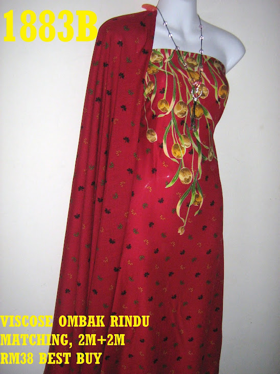 VOM 1883B: VISCOSE OMBAK RINDU MATCHING, 2M+2M, CORAK BUNGA TULIP