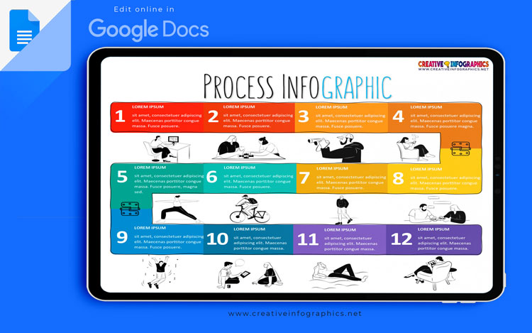 Nice process infographic for 12 steps