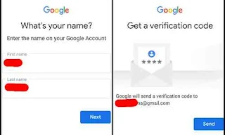 Masukkan nama akun dan dapatkan kode verifikasi 