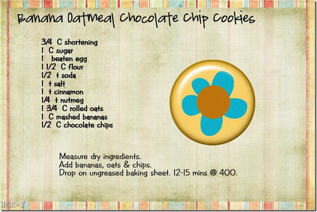 banana oakmeal choc chip cookies