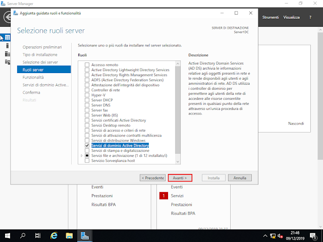 Windows Server 2019, Ruoli server