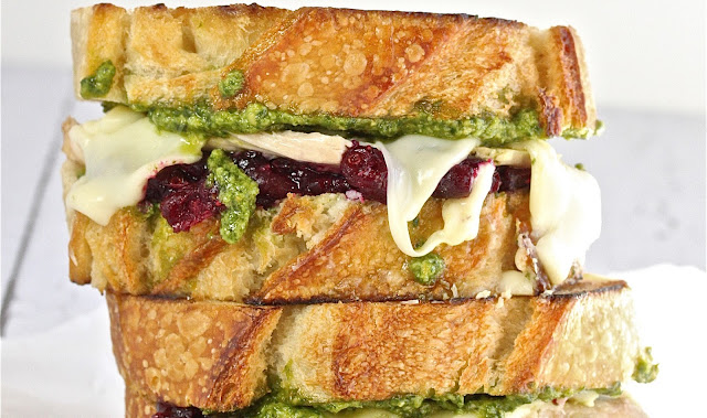 Turkey, Pesto, and Cranberry Melt