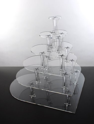  6 Tier Cup 16 Acrylic CupCake Stand Wedding Party Set Cheap Compare