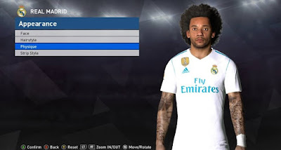 PES 2017 Face & Tattoo Marcelo by Facemaker Ahmed El Shenawy