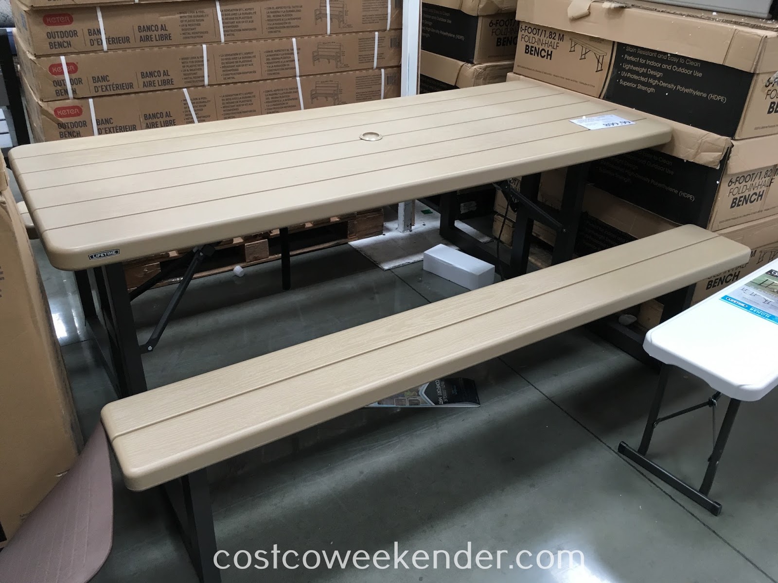 Lifetime Products Folding Picnic Table Costco Weekender