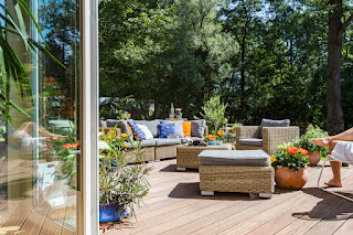 patio furniture on a sunny day