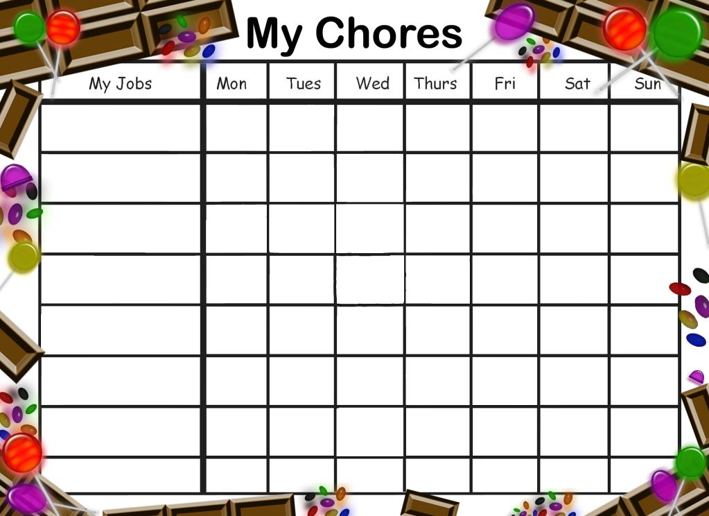 Chore Chart Template For Kids 5