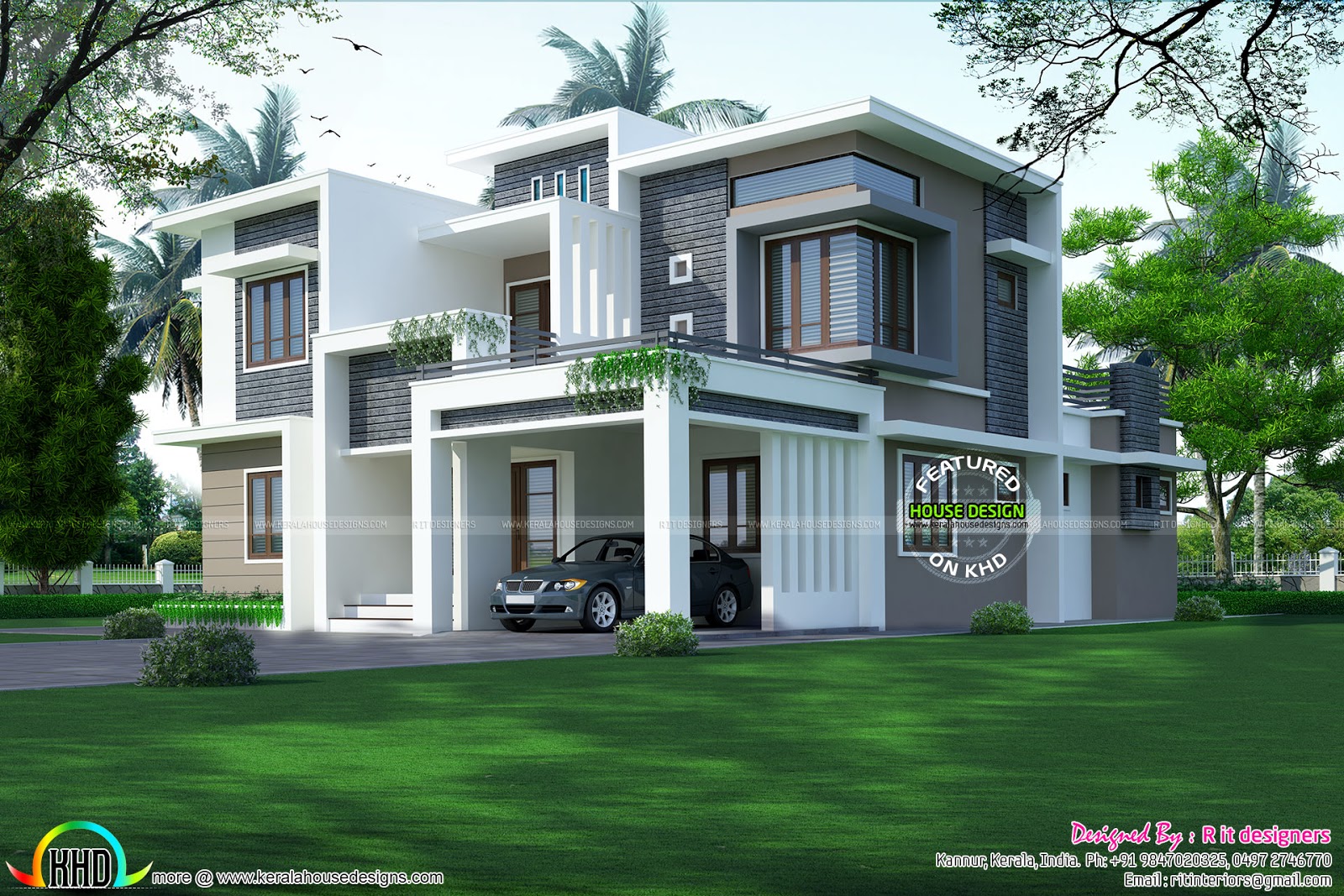 3017 square feet contemporary  home  Kerala  home  design  